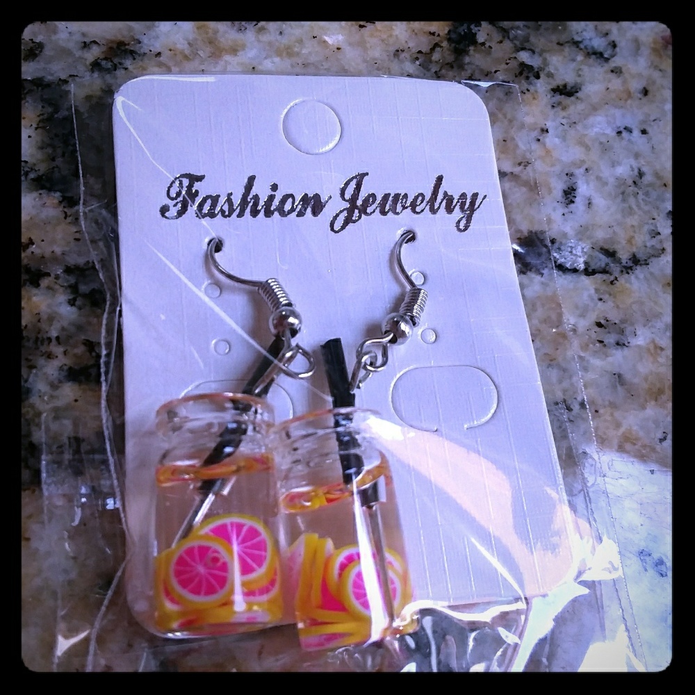 Grapefruit water earrings